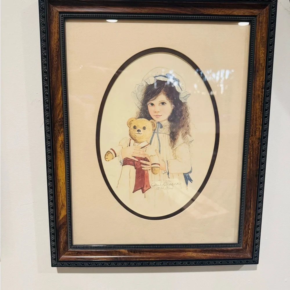 Vintage Style Framed Art Prints - Brown and Cream